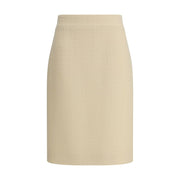 Valentino Cream Fleece Wool Skirt