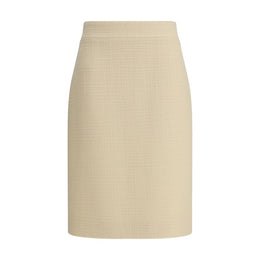 Valentino Cream Fleece Wool Skirt