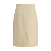 Valentino Cream Fleece Wool Skirt