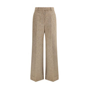 Valentino Beige Fleece Wool Casual Pants