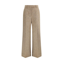 Valentino Beige Fleece Wool Casual Pants