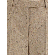 Valentino Beige Fleece Wool Casual Pants