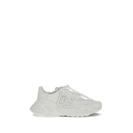 Dolce & Gabbana White Polyamide Athletic Sneakers