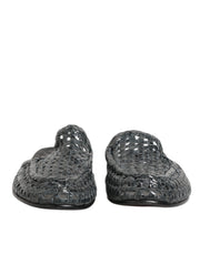 Dolce & Gabbana Blue Woven Slides MULES Men Sandals Shoes