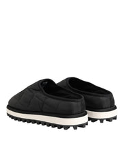 Dolce & Gabbana Black Nylon Low Top Slip On Sneaker Shoes