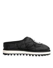 Dolce & Gabbana Black Nylon Low Top Slip On Sneaker Shoes
