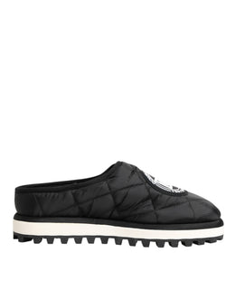 Dolce & Gabbana Black Nylon Low Top Slip On Sneaker Shoes