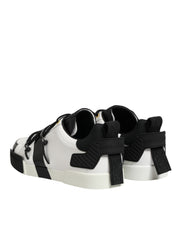 Dolce & Gabbana White Leather Logo Portofino Sneakers Shoes