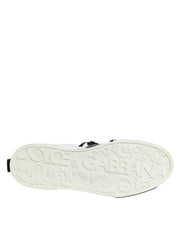 Dolce & Gabbana White Leather Logo Portofino Sneakers Shoes