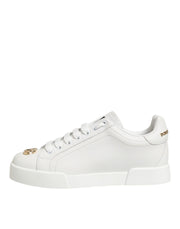 Dolce & Gabbana White DG Leather Low Top Sneakers Shoes