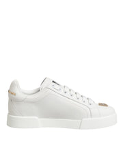Dolce & Gabbana White DG Leather Low Top Sneakers Shoes