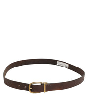 Dolce & Gabbana Brown Classic Gold Metal Logo Buckle Men Belt