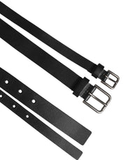 Dolce & Gabbana Black Double Strap Leather Buckle Men Belt