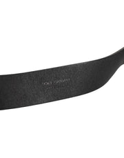 Dolce & Gabbana Black Leather Metal Buckle Classic Men Belt