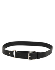 Dolce & Gabbana Black Leather Classic Metal Logo Buckle Belt
