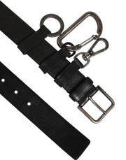 Dolce & Gabbana Black Key Ring Clip Attachments Buckle Belt