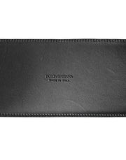 Dolce & Gabbana Black Leather 4-Strap Metal Multi-Buckle Belt