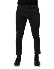 Dolce & Gabbana Dark Gray Cotton Stretch Denim Trouser Jeans
