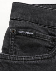 Dolce & Gabbana Dark Gray Cotton Stretch Denim Trouser Jeans