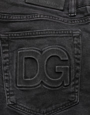 Dolce & Gabbana Dark Gray Cotton Stretch Denim Trouser Jeans