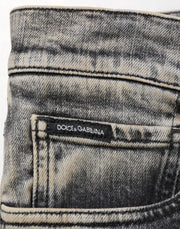 Dolce & Gabbana Gray Cotton Stretch Slim Fit Men Denim Jeans