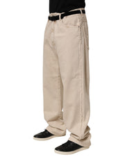 Dolce & Gabbana Beige Cotton Straight Denim Trouser Jeans