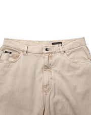 Dolce & Gabbana Beige Cotton Straight Denim Trouser Jeans