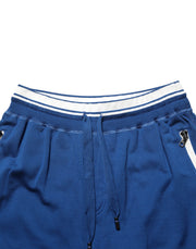 Dolce & Gabbana Blue Cotton Blend Bermuda Sweatpants Shorts