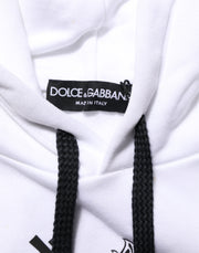Dolce & Gabbana White Sacred Heart Hooded Sweatshirt Sweater