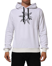 Dolce & Gabbana White Sacred Heart Hooded Sweatshirt Sweater