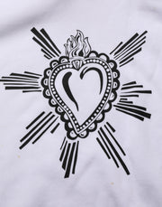 Dolce & Gabbana White Sacred Heart Hooded Sweatshirt Sweater