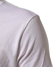 Dolce & Gabbana White Logo Print Cotton Crew Neck T-shirt