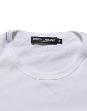Dolce & Gabbana White Cotton Pocket Crew Neck Men Tee T-shirt