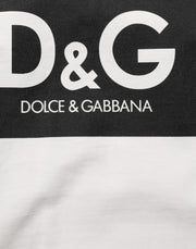 Dolce & Gabbana White Cotton Logo Print Crew Neck Men T-shirt