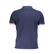 La Martina Blue Cotton Polo Shirt