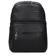 Piquadro Black Leather Backpack