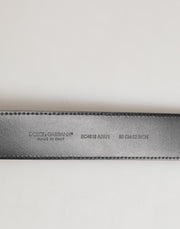 Dolce & Gabbana Black Leather Classic Metal Logo Buckle Belt