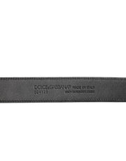 Dolce & Gabbana Black Exotic Leather Metal Logo Buckle Belt