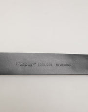 Dolce & Gabbana Black Calf Leather Studded Silver Buckle Belt