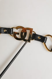 Dolce & Gabbana Black Leather Gold Chain Bag Accessory Shoulder Strap