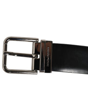 Dolce & Gabbana Black Leather Classic Metal Buckle Men Belt