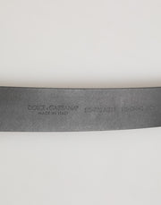 Dolce & Gabbana Black Leather Classic Metal Buckle Men Belt