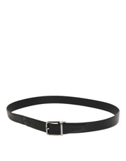 Dolce & Gabbana Black Leather Classic Metal Buckle Men Belt