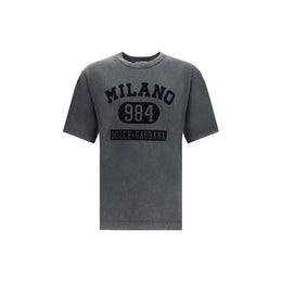 Dolce & Gabbana Gray Cotton T-Shirt