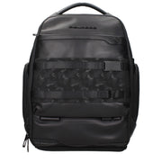 Piquadro Black Leather Backpack