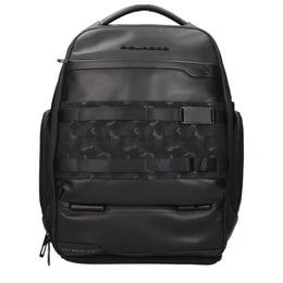 Piquadro Black Leather Backpack