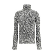 Dolce & Gabbana White Fleece Wool Turtleneck