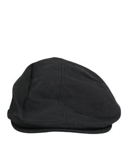 Dolce & Gabbana Black Cotton Blend Newsboy Men Cloth Cap Hat