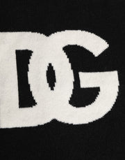 Dolce & Gabbana Black D&G Logo Cashmere Knitted Men One Size Scarf