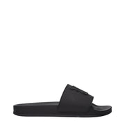 Palm Angels Black Cotton Slippers